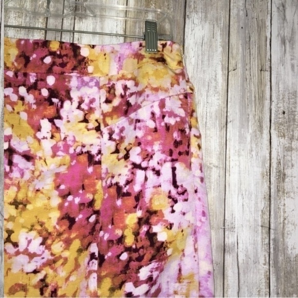 Loft Pink & Yellow Floral Pencil Skirt - Picture 2 of 6